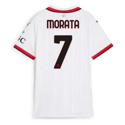 Ženski Nogometni dresi AC Milan Alvaro Morata #7 Gostujoči 2024-25 Kratek Rokav Ženski Nogometni dresi AC Milan Alvaro Morata #7 Gostujoči 2024-25 Kratek Rokav